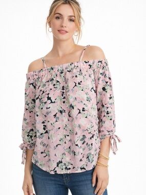 A. Byer Pink Floral Print Ruffled Cami Top